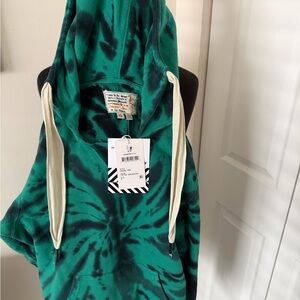 Sandrine RoseGreen Tie-Dye Women's Hoodie Sweater